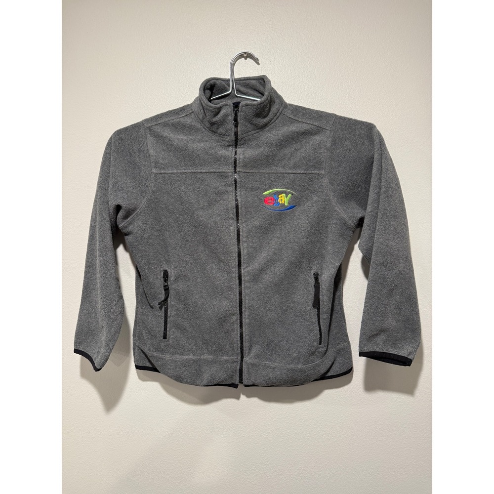 Devon & Jones eBay Logo Fleece Jacket Grey Full Zip Womens Medium 1812